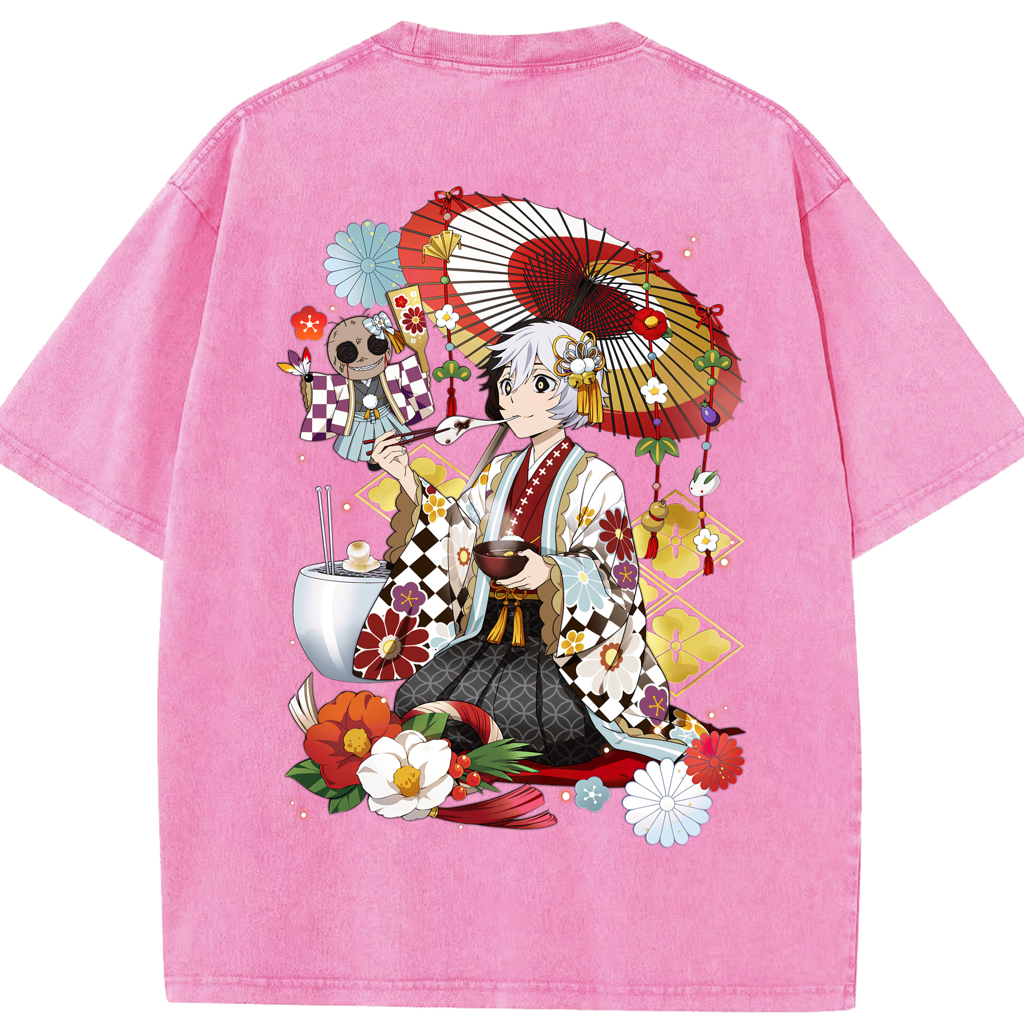 （画像用） 文豪ストレイドッグス Bungo Stray Dogs 綿100% ヴィンテージ風 半袖Tシャツ（背面プリント）